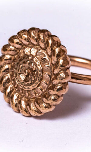 Inel Floarea Florilor din argint aurit rose