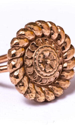 Inel Floare din argint aurit rose